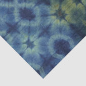 Blauw gele kleurstof traditioneel patroon tissuepapier (Detail)