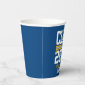 Blauw|Gele maatbekers voor jaar papier Papieren Bekers (Rechts)