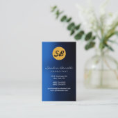 Blauw-gele monogram Visitekaartje (Staand voorkant)