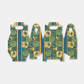 Blauw gele Nasturtium Flower Nouveau Pattern Bedankdoosjes (Uitgevouwen)