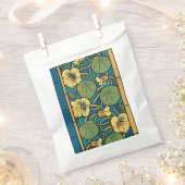 Blauw gele Nasturtium Flower Nouveau Pattern Bedankzakje (Geknipt)