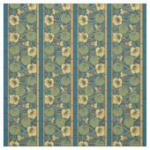 Blauw gele Nasturtium Flower Nouveau Pattern Stof (Swatch)