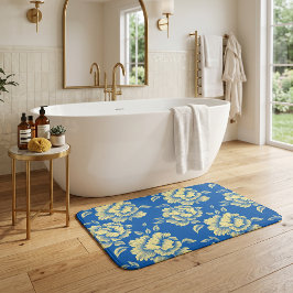Blauw-gele Pioen Toile - Frans Landelijk Interieur Badmat