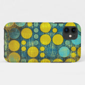 blauw, gele pokadots Patroon Abstract Case-Mate iPhone Case (Achterkant (horizontaal))