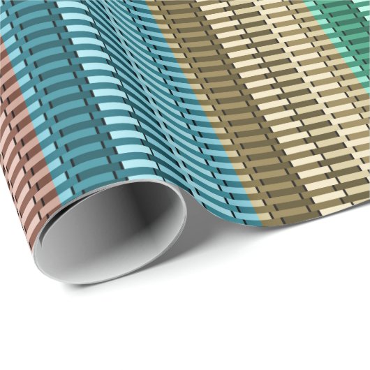 Blauw-gele rode, moderne grafische vormgeving cadeaupapier (Rol Hoek)