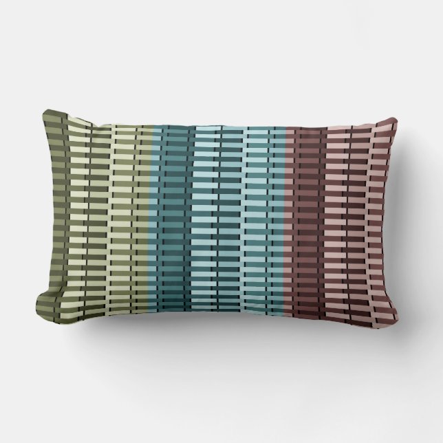 Blauw-gele rode, moderne grafische vormgeving kussen (Voorkant)