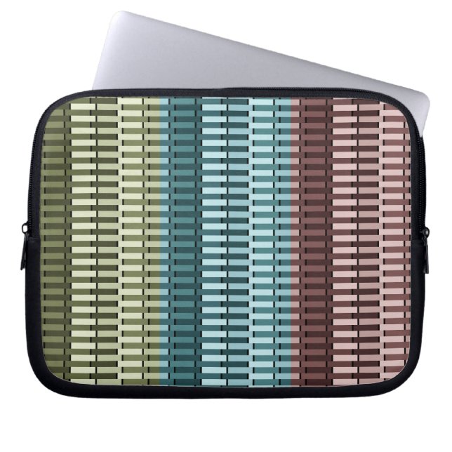 Blauw-gele rode, moderne grafische vormgeving laptop sleeve (Voorkant)