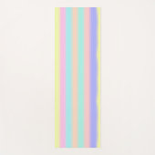 Blauw gele roze groene pasteelstrips yogamat (Voorkant)