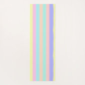 Blauw gele roze groene pasteelstrips yogamat (Achterkant)