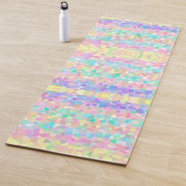 Blauw gele roze groene pasteimozaïekpatroon yogamat