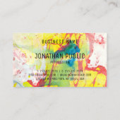 Blauw gele roze rode moderne Abstracte kunst elega Visitekaartje (Achterkant)