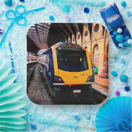 Blauw-gele trein, in York Papieren Bordje
