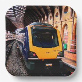 Blauw-gele trein, in York Papieren Bordje