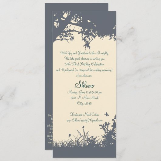 Blauw - Gele uitnodiging voor het hoogwaardigheids (Voorkant / Achterkant)