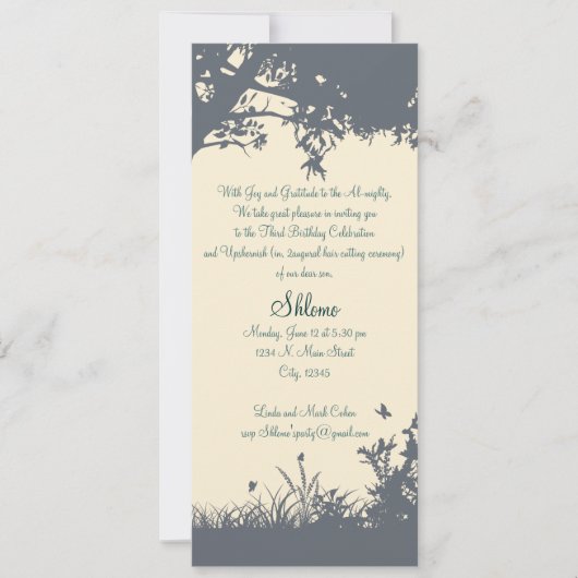 Blauw - Gele uitnodiging voor het hoogwaardigheids (Voorkant)