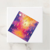 Blauw Gele Waterverf Regendruppels Kleurrijk Bedankjes Labels (In situ)