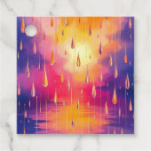 Blauw Gele Waterverf Regendruppels Kleurrijk Bedankjes Labels (Voorkant)