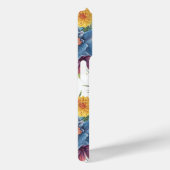 Blauw & Gele Waterverven Bloemen Patroon Monogram Case-Mate iPhone Case (Achterkant / Rechts)