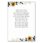 Blauw Gele Wildbloemen Elegante Bruiloft Kaart (Achterkant)