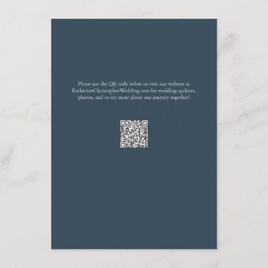 Blauw Gele Wildbloemen Elegante bruiloft receptie Informatiekaartje (Achterkant)