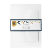 Blauw Gele Wildbloemen Elegante Bruiloft Uitnodigingen Wikkel (Voorkant Voorbeeld)