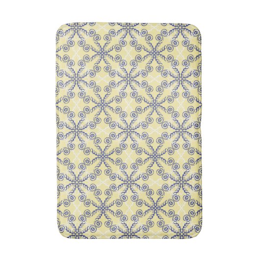 Blauw gele witte bath Mat (Voorkant Verticaal)