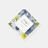 Blauw Gele Witte Bloem Bruidsdouche Servet (Hoek)