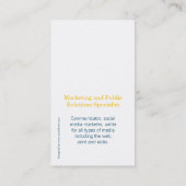 Blauw gele witte cirkel initiaal modern visitekaartje (Achterkant)