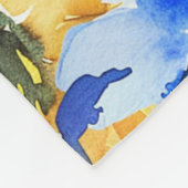 Blauw Gele Zonnebloemen Fleece Deken (Hoek)
