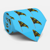 Blauw gele zwarte gecontrolleerde Golfvlag Stropda Stropdas (Opgerold)