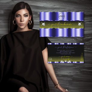 Blauw gele zwarte handjewelen met Logo Visitekaartje