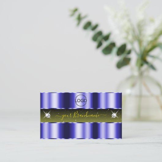 Blauw gele zwarte handjewelen met Logo Visitekaartje (Staand voorkant)