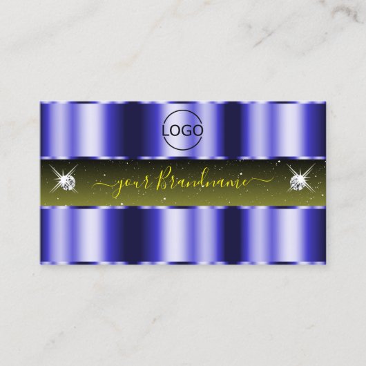 Blauw gele zwarte handjewelen met Logo Visitekaartje (Voorkant)