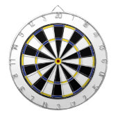 Blauw gele zwarte witte dartboard dartbord (Voorkant)