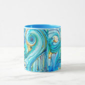 Blauw Gele Zwemelen Kleur Gift Name Koffie Mok (Midden)