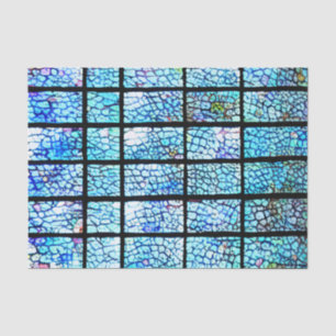 Blauw gelinkt Glas in lood-effect ontkoppeling Tissuepapier