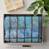 Blauw gelinkt Glas in lood-effect ontkoppeling Tissuepapier (Geschenk)