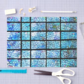 Blauw gelinkt Glas in lood-effect ontkoppeling Tissuepapier (Craft)