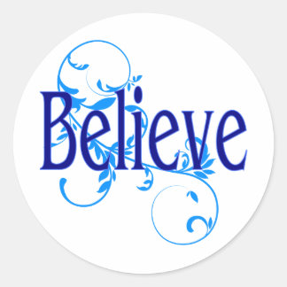 Blauw Geloof met Blauw Bloei Ronde Sticker