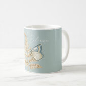 Blauw Geloof Vlinder Koffiemok (Voorkant rechts)
