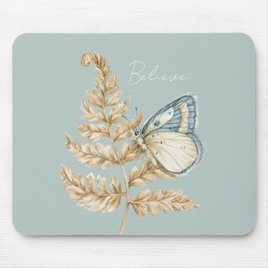 Blauw Geloof Vlinder Muismat (Voorkant)