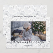 Blauw gelooft in de magische kerstkaarten feestdagenkaart (Voorkant / Achterkant)