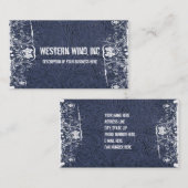 Blauw gelooid leder en kant Visitekaartje (Voorkant / Achterkant)