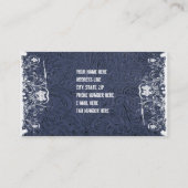 Blauw gelooid leder en kant Visitekaartje (Achterkant)