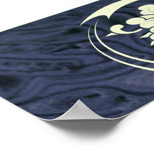 Blauw gelooid leder en schuimrand poster (Hoek)