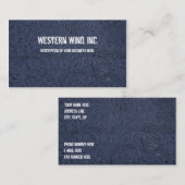 Blauw gelooid leder Visitekaartje (Voorkant / Achterkant)