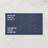 Blauw gelooid leder Visitekaartje (Achterkant)