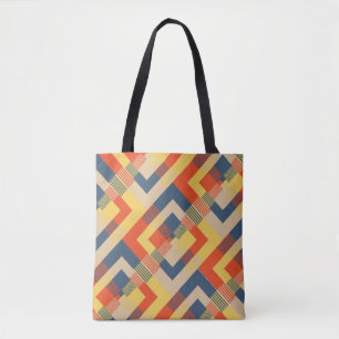 Blauw gelrood beige tote bag