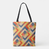 Blauw gelrood beige tote bag (Achterkant)