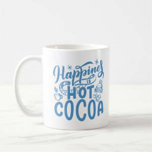 Blauw geluk is hete cacao koffiemok